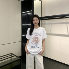 2026春夏新品生肖马年系列彩绘印花棉质短袖T恤宽松休闲上衣1271