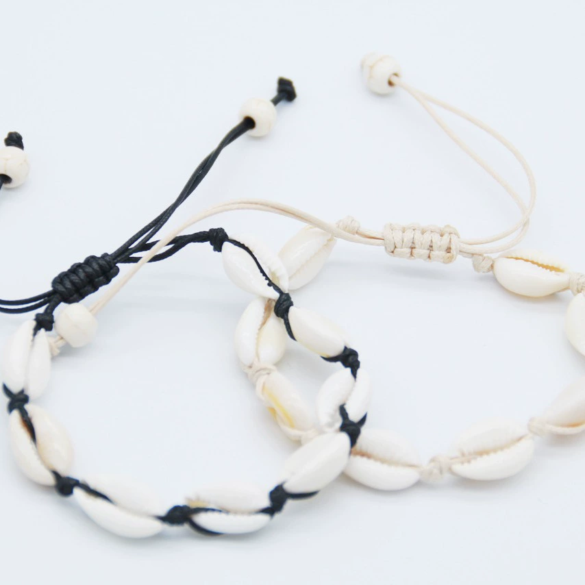 Woven Shell Bracelet, Adjustable 18 cm, European-style Simple Elegant Accessory