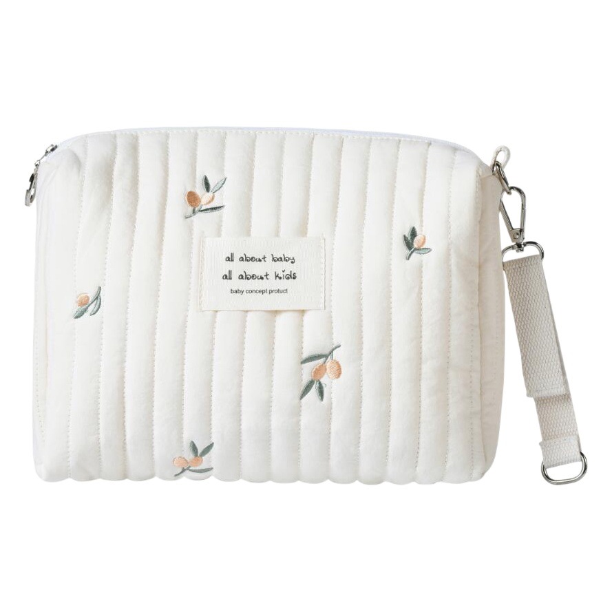 INS cremallera bordado algodón bolso de la momia carro del bebé almacenamiento colgando bolsa de pañales biberón bolsa de organización bolsa materna e infantil