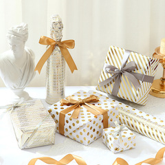 箔押しストライププレゼント包装紙クリスマスプレゼント包装紙バレンタインデー誕生日プレゼント通常包装紙