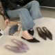 Bow Baotou Half Slippers Fairy Shoes 2025 Spring and Summer Satin French Temperament Half Shoe