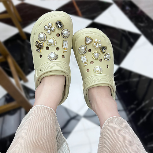 Hole Shoes DIY Accessory Cross Decorative Buckle Shoes Flower Retro Baroque Metal Shoe Buckle Set Removable Accessories