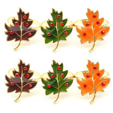 酒店桔色枫叶餐巾环树叶餐巾圈餐巾扣餐口布环批发