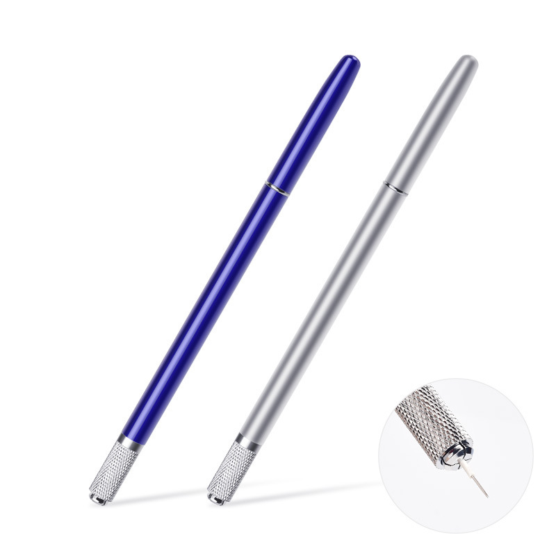 Manufacturer Wholesale Single-Head Extended Tattoo Pen No. 34 Eyebrow Tattoo Pen Korean-Style Metal Tattoo Manual Pen Multi-Functional