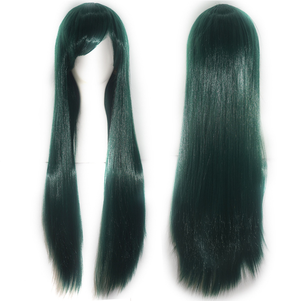 European and American Style Wig 80cm Colorful Long Straight Hair Anime Cos Wig High-Temperature Fiber Chemical Fiber Hair Head Cover - photo 3