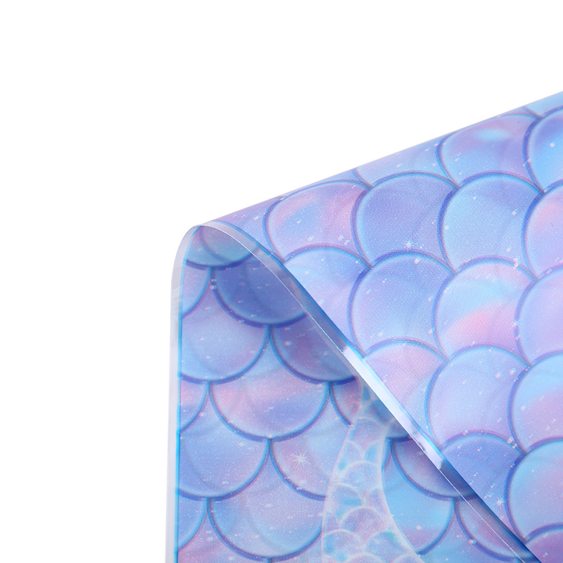 Sirena escala patrón fiesta caramelo bolsa de cordón copo de nieve crujiente bolsa de embalaje corbata bolsa de regalo OPP transparente bolsillo plano