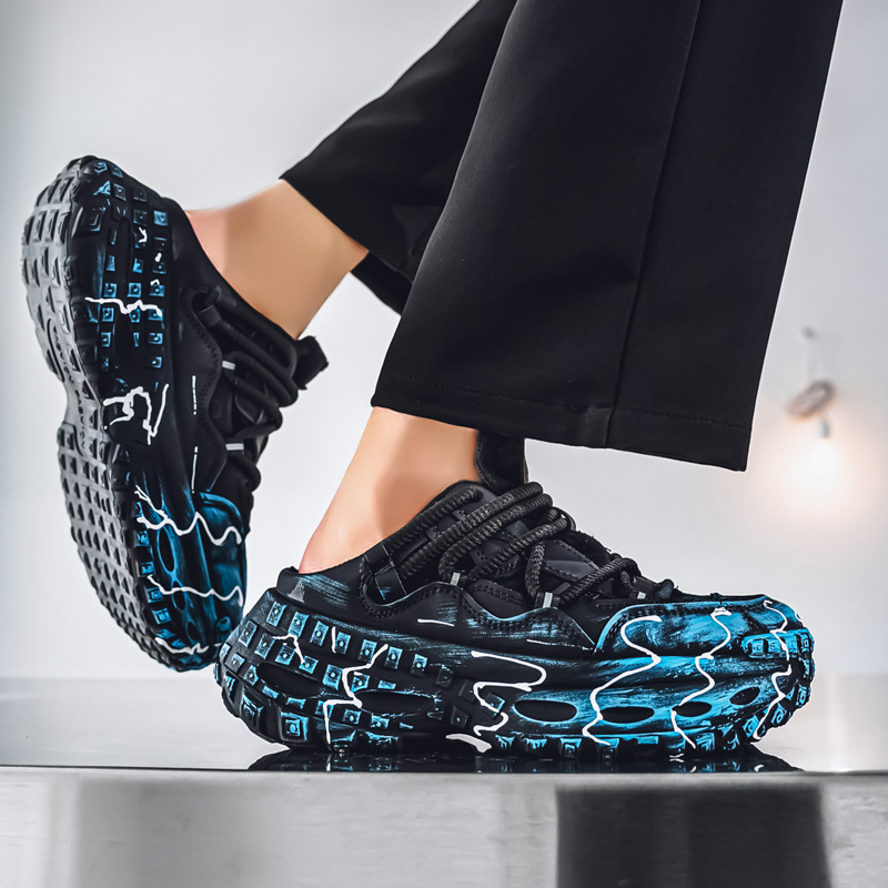 Baotou semi-soporte zapatos de papá verano para hombres nuevos zapatos exteriores personalidad adolescentes zapatos de hombre zapatos casuales de suela gruesa