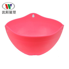 塑料花盆彩色加厚碗型吊链家用阳台绿植厂家批发田园吊兰盆带挂链