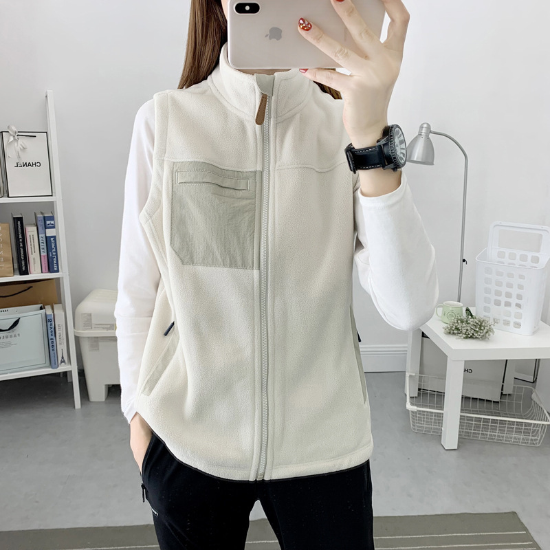 Yao chaleco de terciopelo para hombres y mujeres al aire libre chaleco de terciopelo cálido ocio chaleco de terciopelo cardigans chaqueta de moda image 7