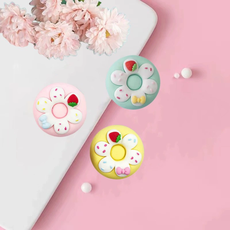 Strawberry with bow, donut, slime, silicone mold, acrylic compact fondant, handmade