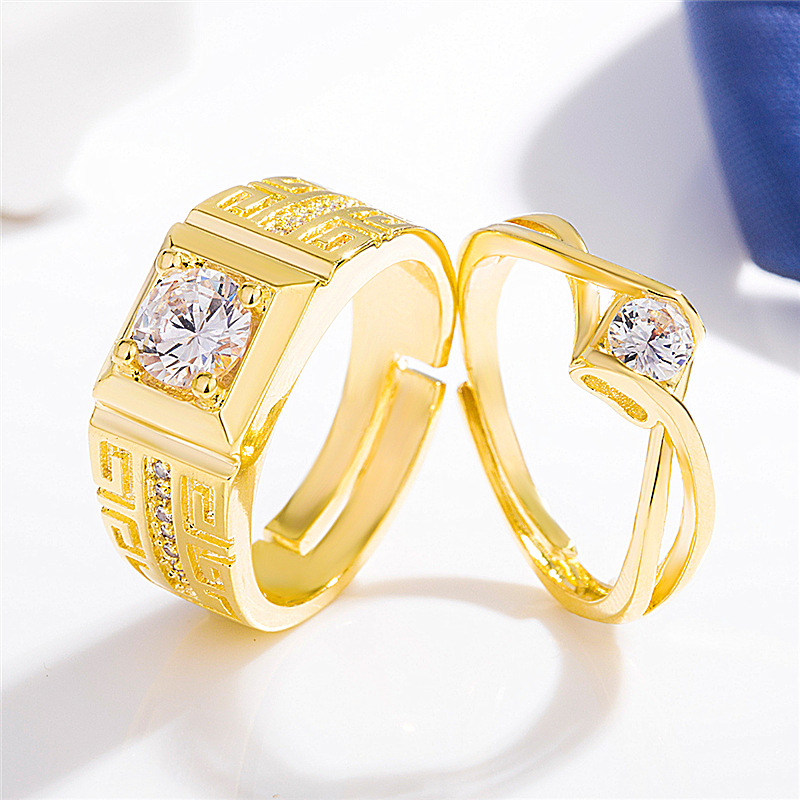 European And American Men's Dominant Zircon Open Hot-Selling Korean Version Great Wall Texture High Carbon Diamond_voghion.com
