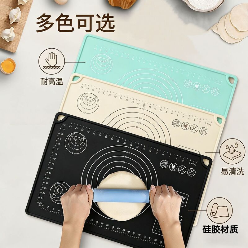 Cross-Border Wholesale Thickened Baking Mat, Household Silicone Mat, Large Size 70*50 Kneading Mat with Scale