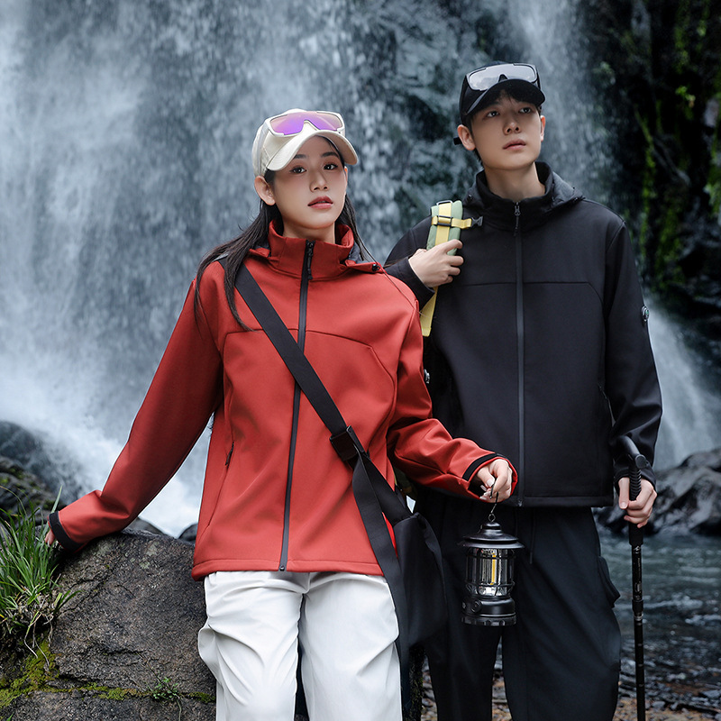 Niaojia Same Style Soft Shell Jacket for Women, National Standard Waterproof Breathable Outdoor Hiking Camping Jacket, Warm Jacket for Men