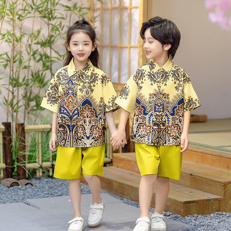 儿童装男女童夏装汉服套装2024新款中国风唐装中式古风民族表演服