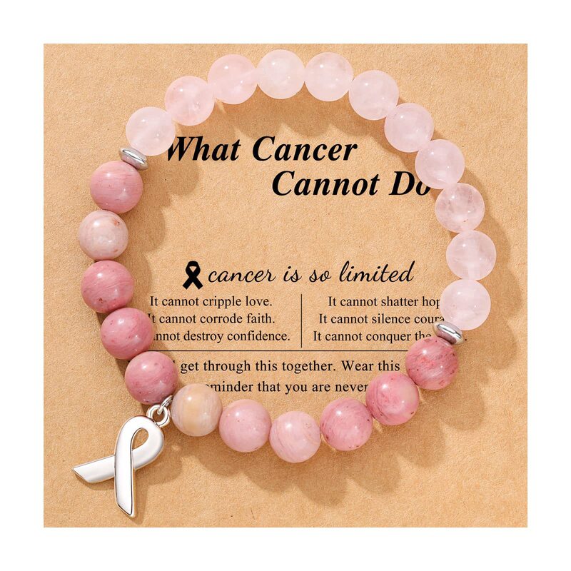 Bracelet Cancer Bracelet Holiday Gift Pink Crystal Ribbon Pendant Bracelet Redstone Bow Bracelet