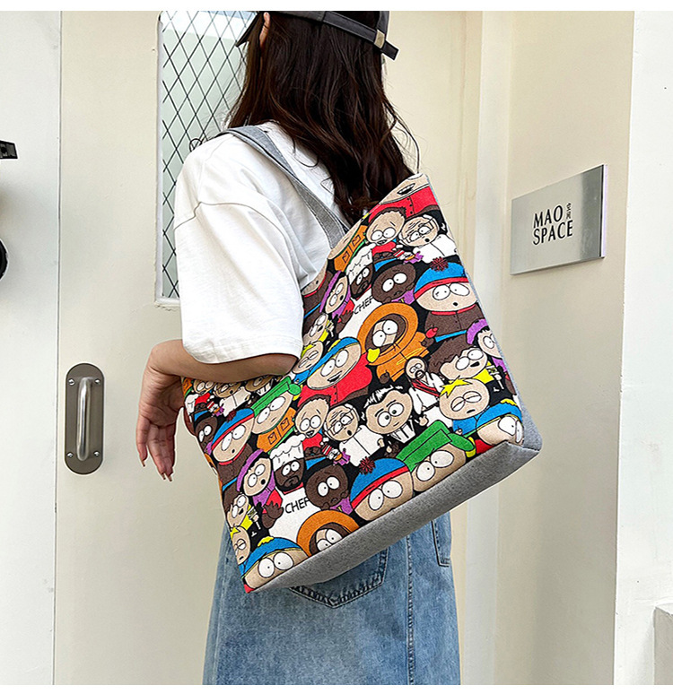 Women's Streetwear Color Block Flower Canvas Shopping Bags display picture 8