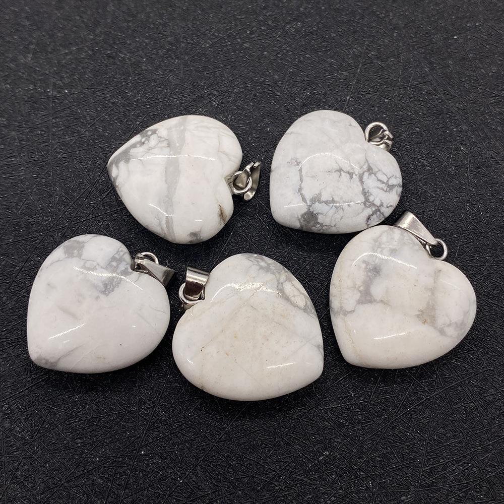 Polishing Design 1 Piece Natural Stone Heart Shape Pendant