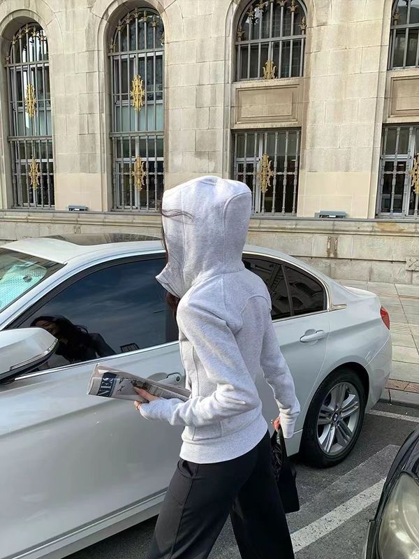 修身卫衣外套女款收腰开衫秋季2025连帽新款穿搭上衣运动女装短款|undefined