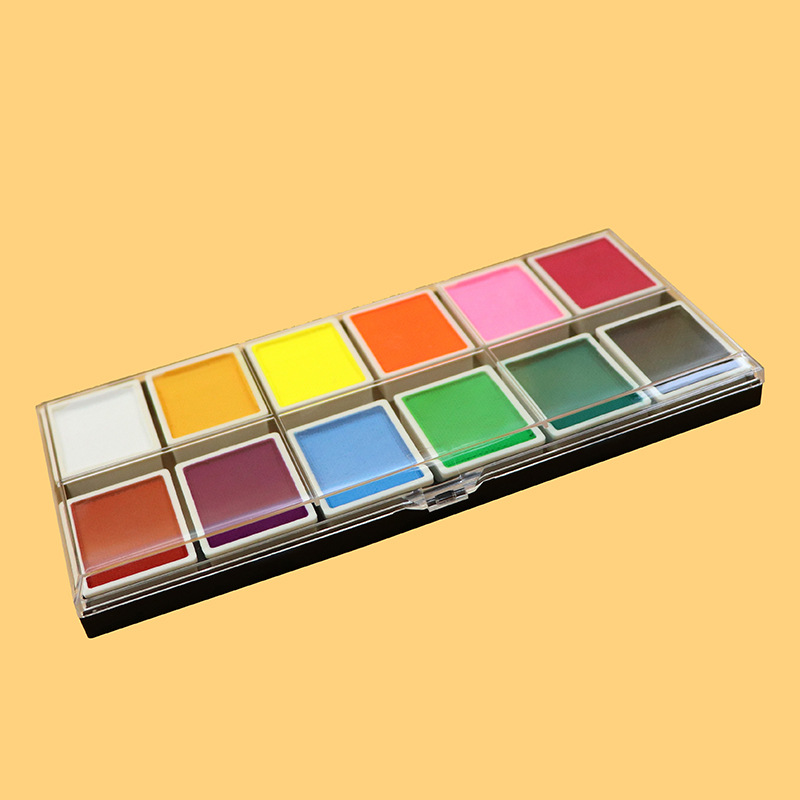 12-color Arco Iris barra paleta pintura corporal pintura lavable etapa maquillaje pintura crema