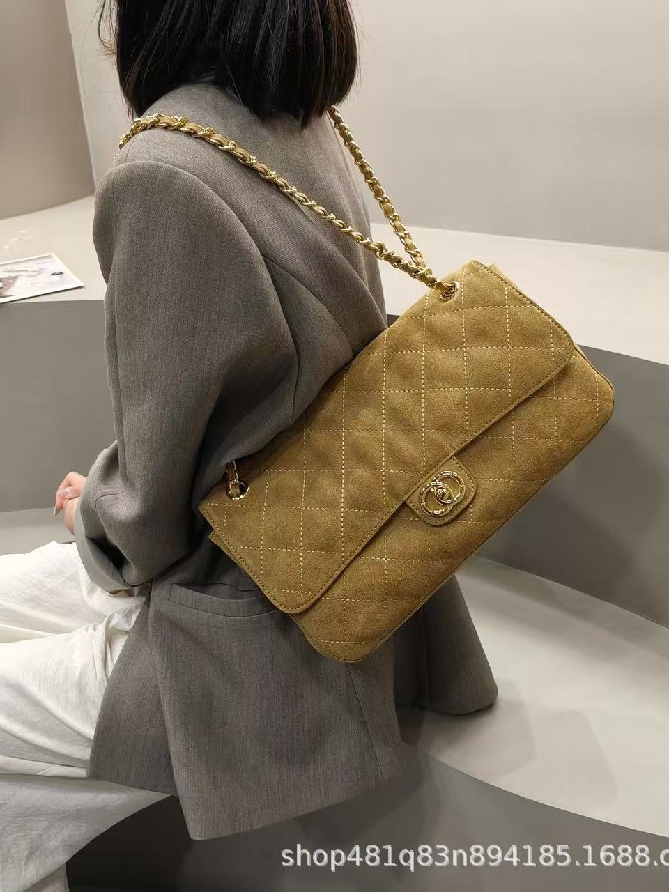Chanel-style quilted chain bag for women, vintage crossbody bag, versatile shoulder bag, underarm bag, 2026 new model large bag