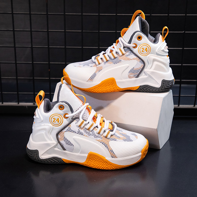 Boys High Top Basketball Trainers Comfortable Breathable Sneakers_voghion.com