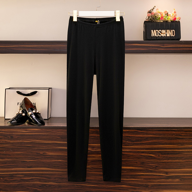 130-350 Large Women's wear wholesale 2023 Spring new fat mm Show thin Brushed Elastic force Primer Casual pants