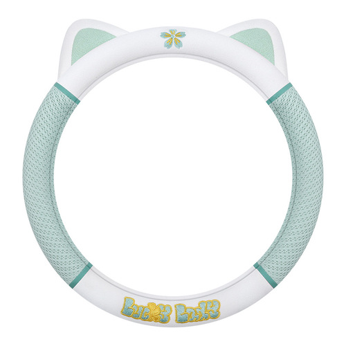 Car steering wheel cover breathable ice silk non-slip sweat-absorbent men's and women's cartoon four-season direction cover four-season cross-border