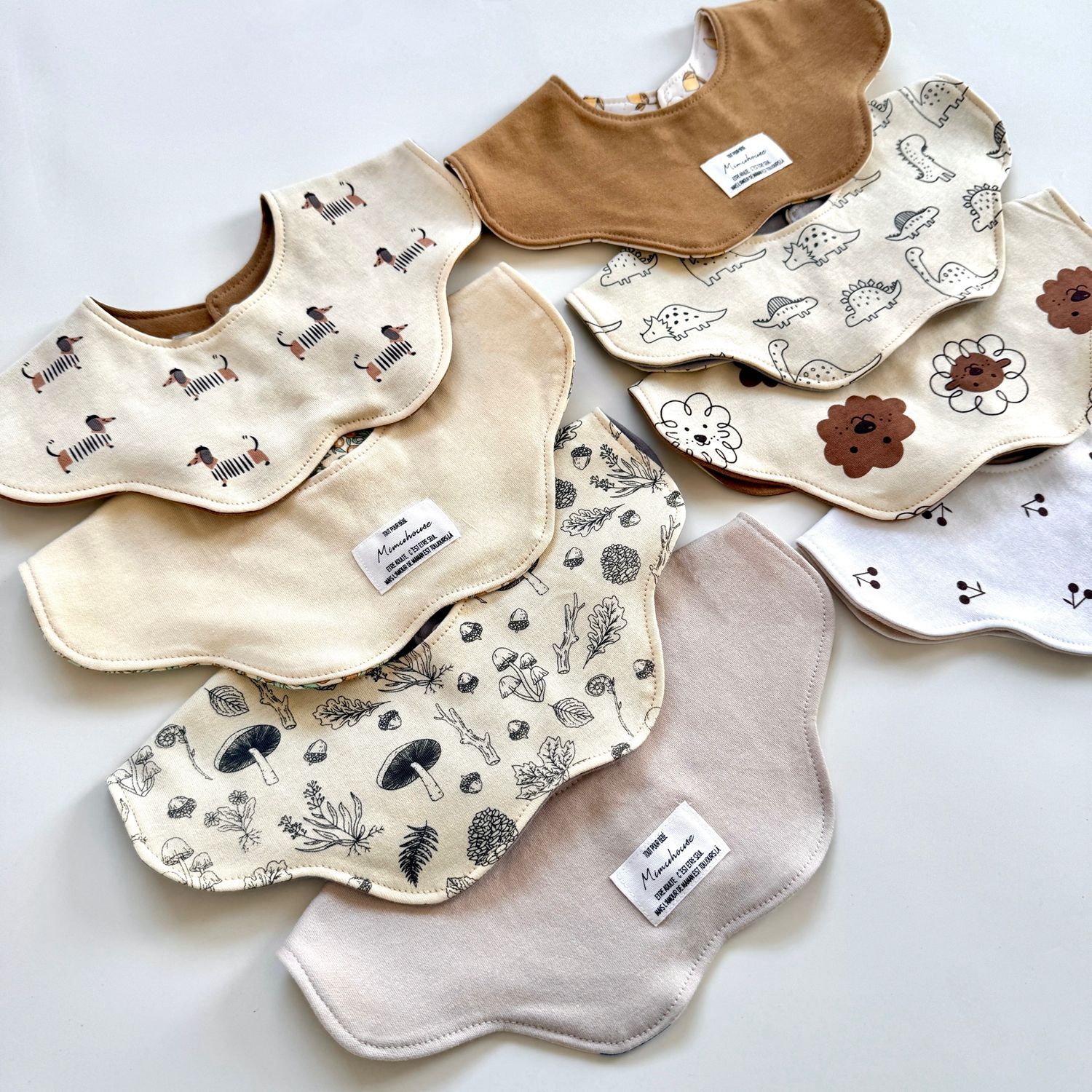 Baby Bib Pure Cotton Ins Style Newborn Petal Saliva Towel Type a Water-Absorbent Waterproof Spit-Up Baby Bib Double-Sided