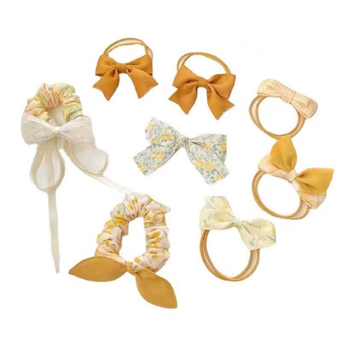 Bow knot headband children's rubber band large intestine hair rope sweet little girl hair tie children's hair band headband wholesale