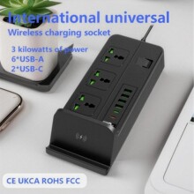 无线充排插新加坡英规USB插排带线3米越南欧规插座230V插线板家用