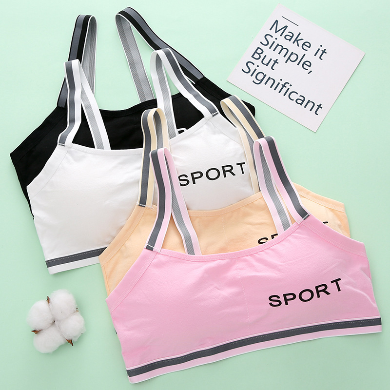 Pure cotton underwear girl underwear development period 12-16 years old Senior high school student girl beautiful back bra sports close-fitting