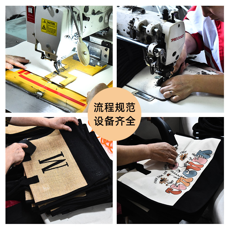 キャンバストートバッグ 手作りDIY 手描き落書き ハンドバッグ 無地の麻布バッグ カスタムメイド|undefined
