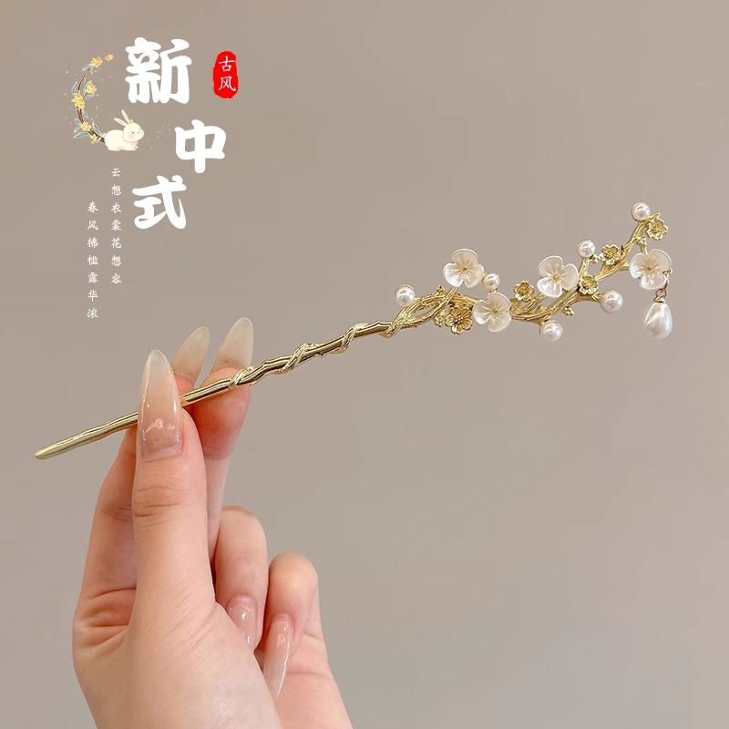 Nuevo estilo antiguo chino flores pinzas de cabello de mujer de alta calidad pinzas de cabello de cabello de cabello de mariposa de estilo chino