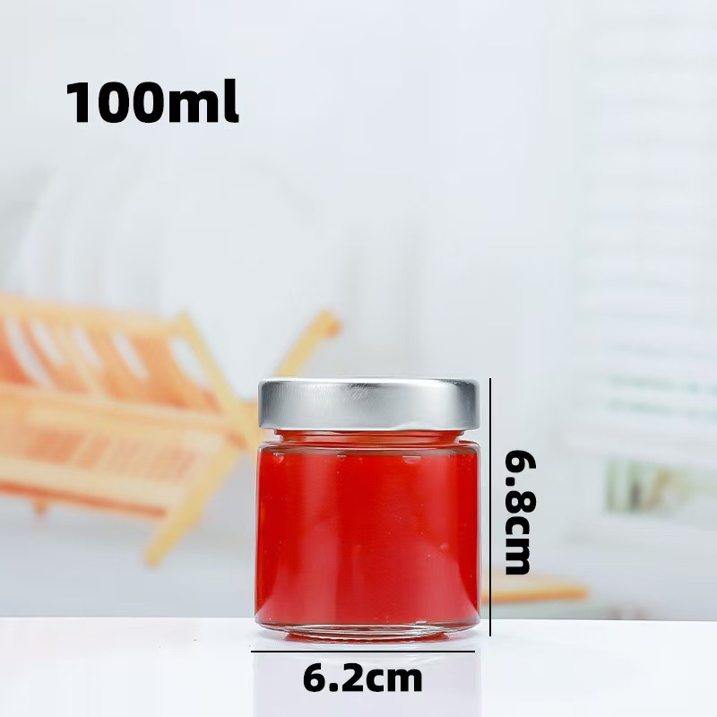 国境を越えた食品グレードの高蓋ラウンドピクルスボトルビーフソース詰め替えボトル缶詰ジャムガラスボトルスポット卸売