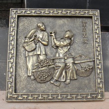 玻璃钢人物人像浮雕雕塑 岭南文化来图定制 户外文化氛围摆件挂件