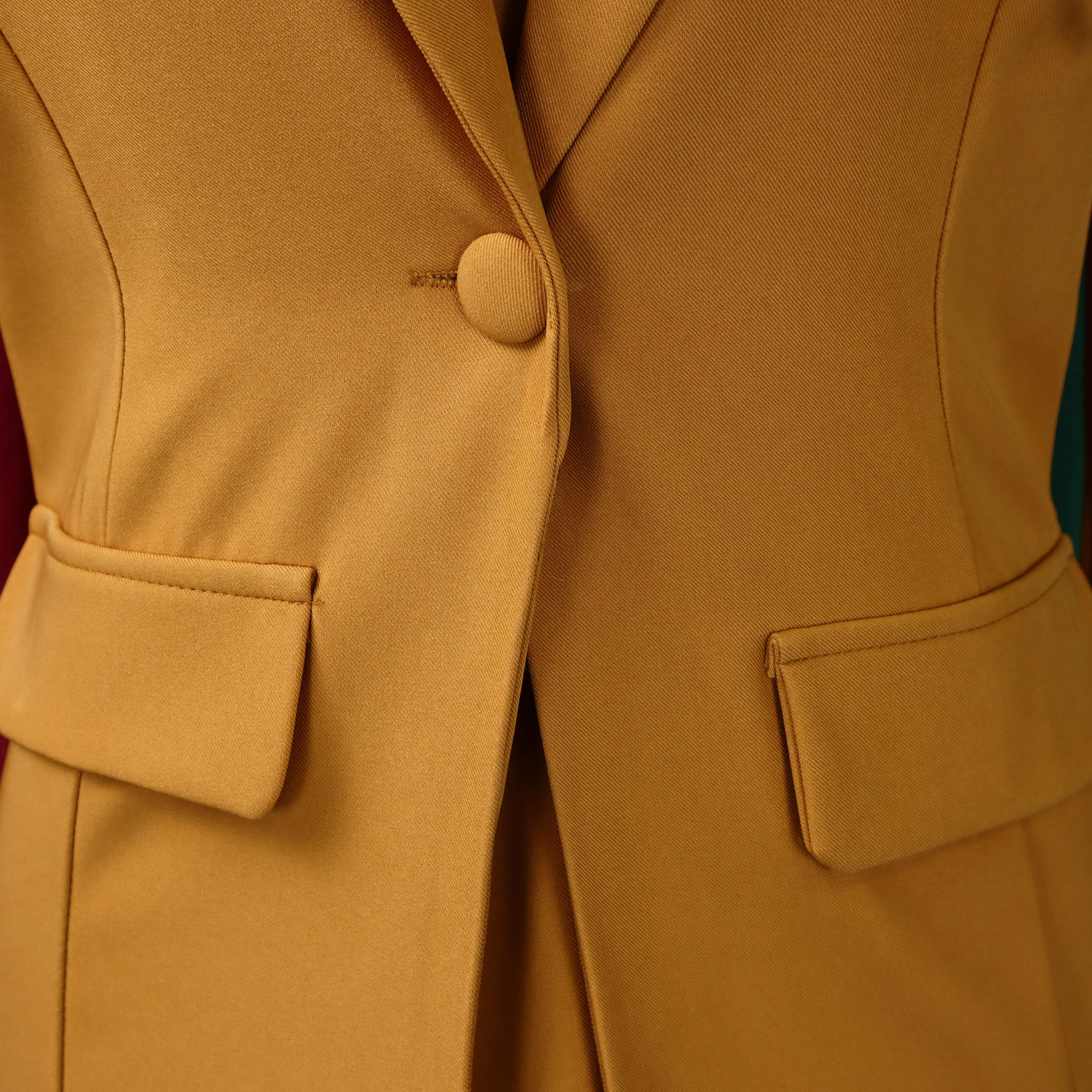 D610 European American Women's Elegant Stretch Slim Fit Solid Color Blazer And Camisole Dress Two-Piece African Fashion_ecoleips.com
