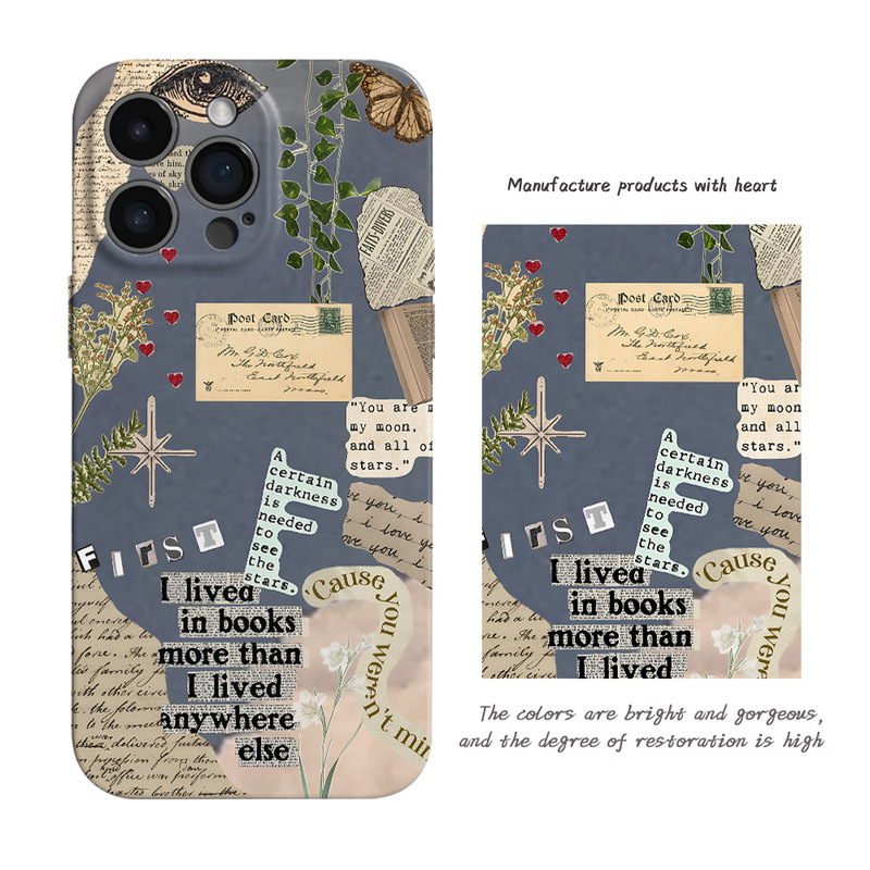 Overseas Best-Selling Retro Floral Collage Iphone16 Artistic Phone Case Apple 17Promax Film Protective Cover