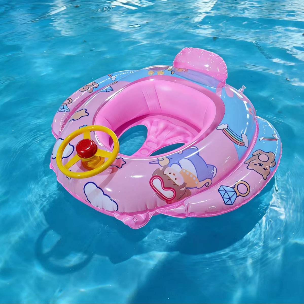 Flotador con Volante Infantil de 1 a 3 Años de PVC Ecológico, Inflable y Antivuelco para Piscina