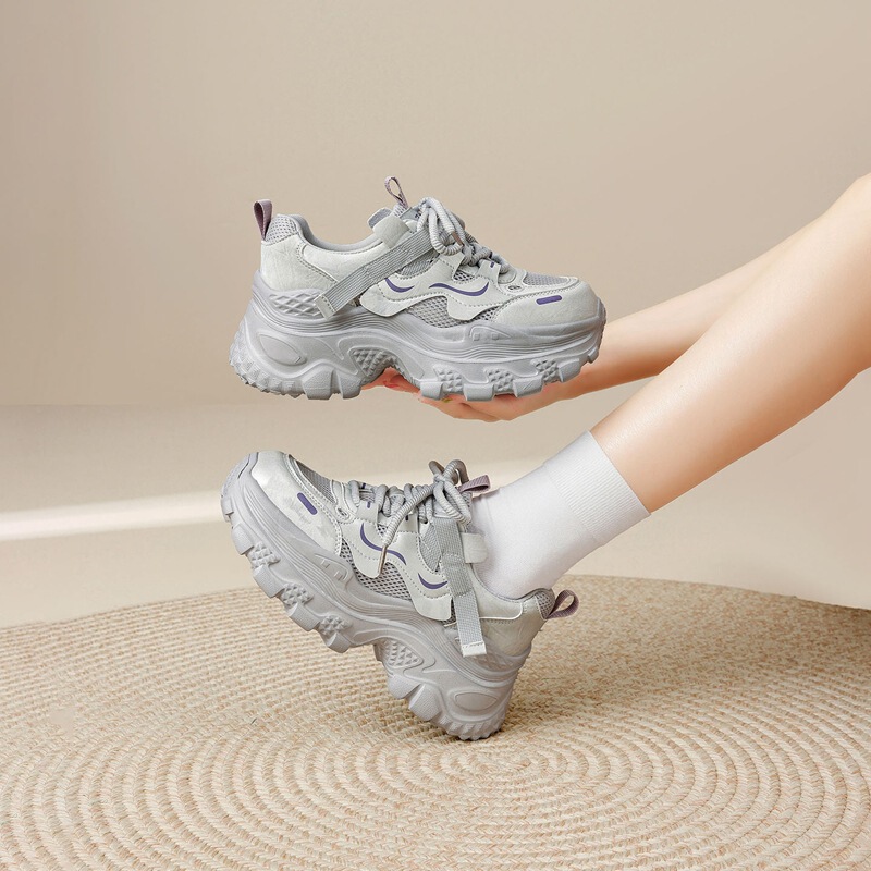 Zhr Retro Mesh [Thick Sole 6.5cm] Dad Shoes Summer New Breathable Versatile Sports Shoes Casual Shoes for Women