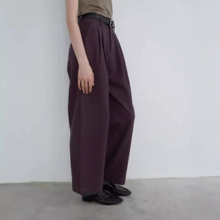 爱与南希十三行韩系秋冬高级感穿搭天丝高腰直筒休闲裤女30985