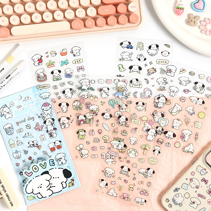 Mango adorable japonés chica corazón pegatinas de mascotas impermeables DIY material de contabilidad se puede colgar pegatinas autoadhesivas para niños