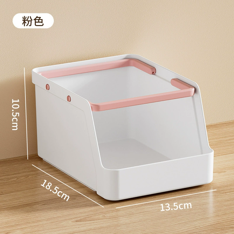 Table Storage Box, Desk Organizer with Handle — Pens & Stationery Holder, Stackable (20×12×11 cm)