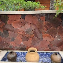 厂家供应火山石板材墙壁建筑装饰品造景铺路不规则板材造景文化石