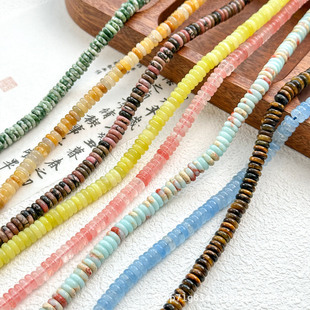 6*2mm natural tiger's eye stone red aragonite turquoise spacer beads loose beads handmade diy jewelry accessories material
