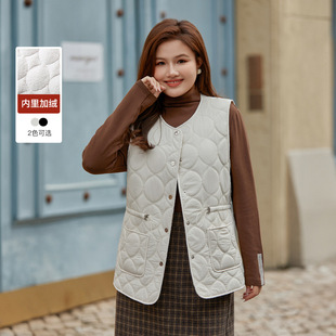 Plush heat storage warm vest slim show plus size fashion waist slimming women's clothing round fat mm2023 winter New