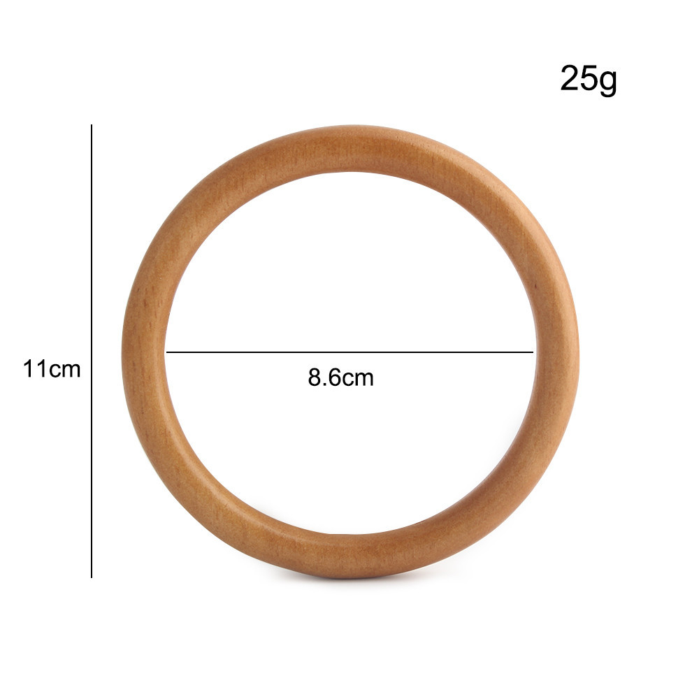 Fábrica de suministro directo de bolsas de gancho redondas de madera 14CM mangas de anillo de madera 11CM accesorios de bolsas