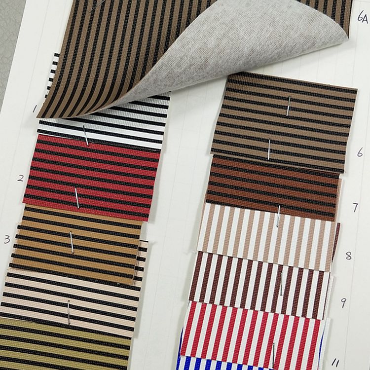 箱包手袋革毛底条纹皮革面料牙签纹PVC细条纹皮革贴膜印花人造革