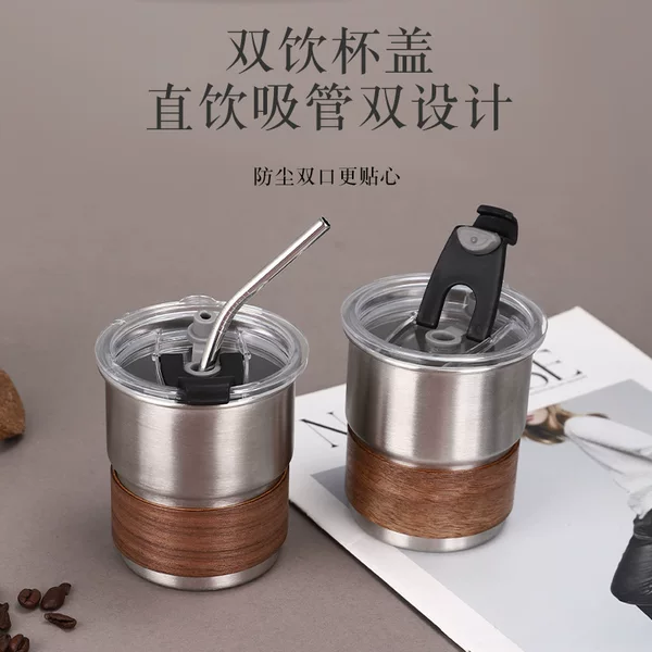 Cross-border 304 stainless steel beer cup, single-layer rolled edge coffee cup, outdoor portable camping cup, step cup, swallow cup