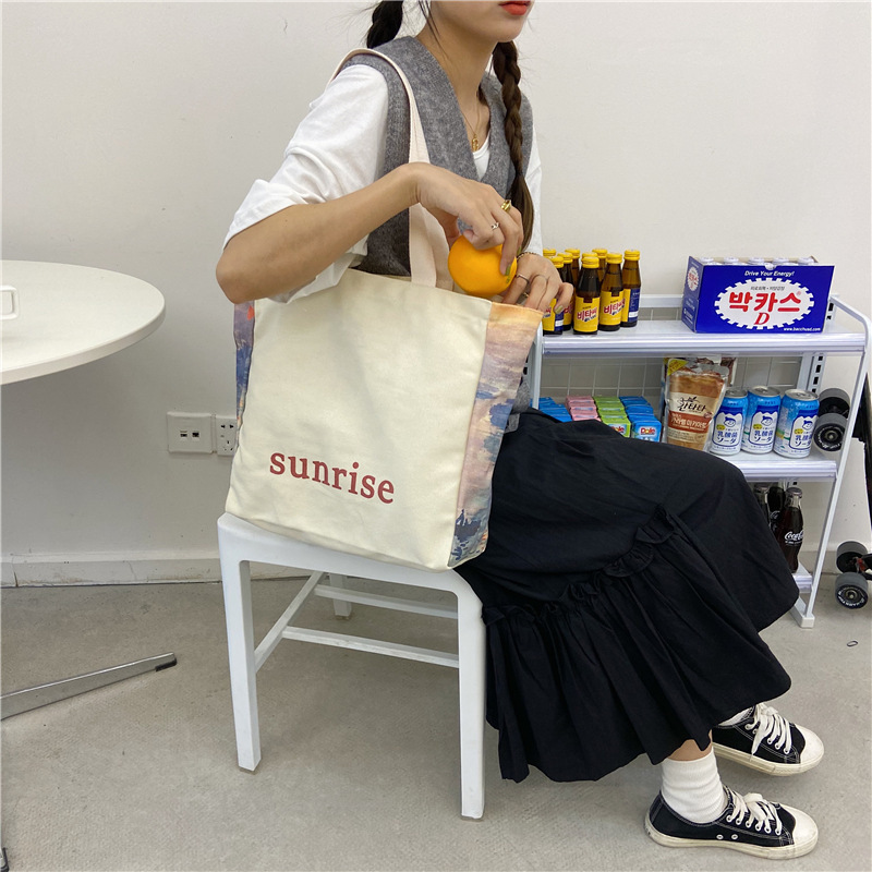 【 In Stock 】09251 Japanese-style simple design large-capacity student single-shoulder bag, Korean-style Instagram shopping bag undefined
