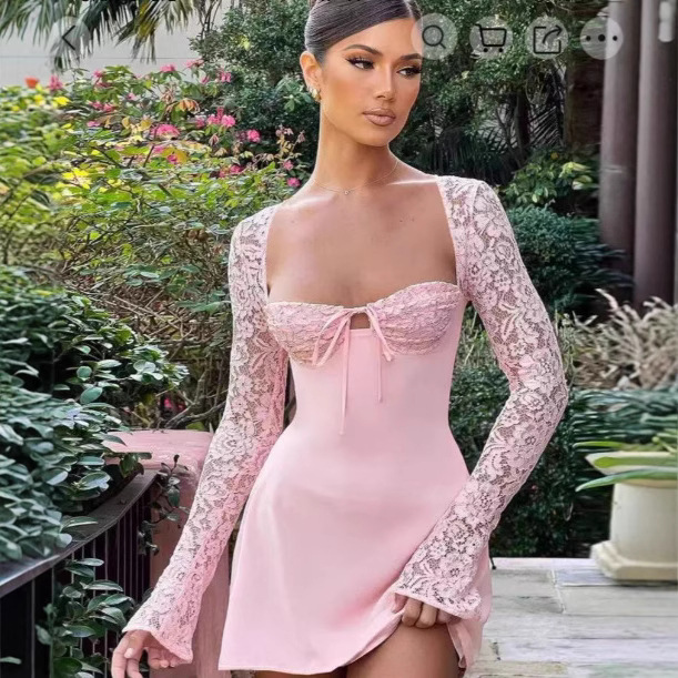 Amazon Europa y los Estados Unidos nuevos productos de cola de fábrica transfronterizos verano sexy sexy sexy vestido de pecho sexy vestido
